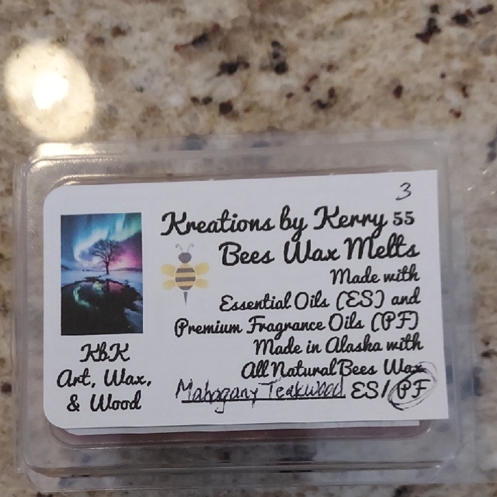 Mahogany Teakwood Bees Wax Melts - Non-Toxic and Clean Burning